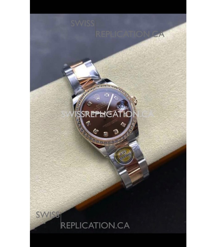 Rolex Super Clone Datejust 31MM Brown Dial Rose Gold Oyster Super Clone Watch 