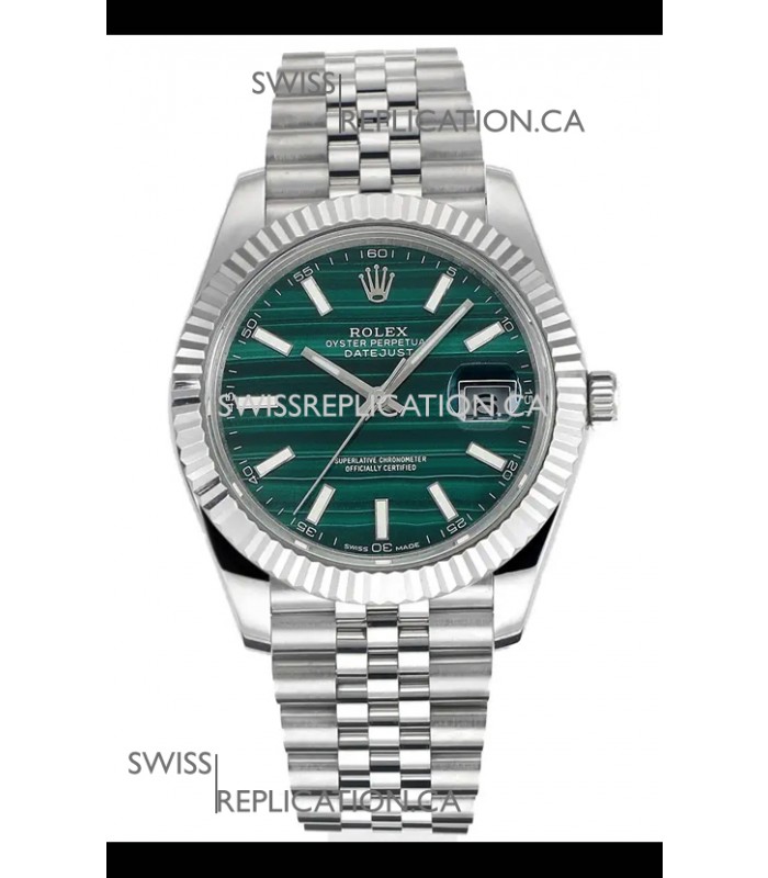 Rolex Datejust Cal.3235 Movement Green Striped Dial 41MM Super Clone Watch 