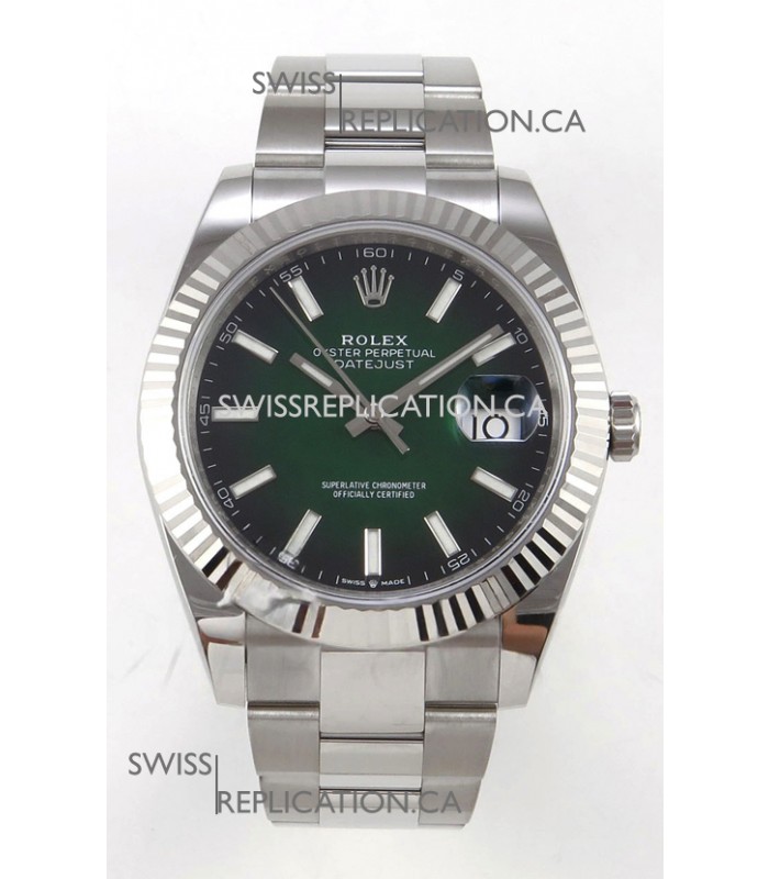 Rolex Datejust 126234 Ombre Green Dial Oyster FREE SPRUNG MVMT Super Clone Watch 41MM