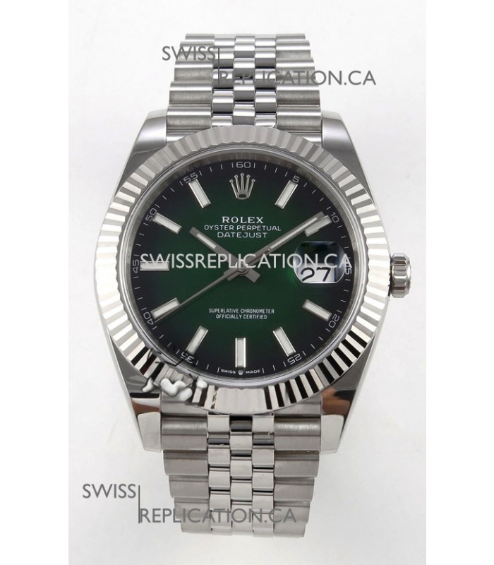 Rolex Datejust 126234 Ombre Green Dial Jubilee FREE SPRUNG MVMT Super Clone Watch 41MM