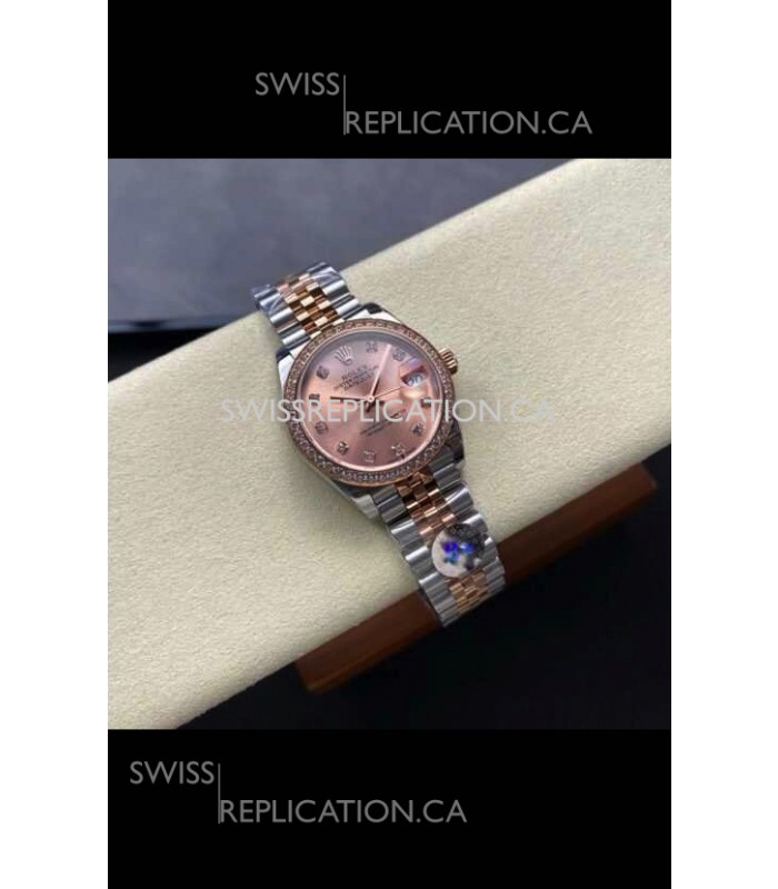 Rolex Super Clone Datejust 31MM Pink Dial Rose Gold Super Clone Watch 