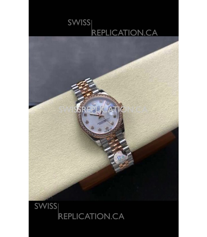 Rolex Super Clone Datejust 31MM Pearl Dial Rose Gold Super Clone Watch 