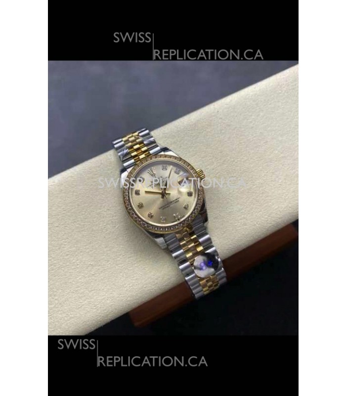 Rolex Super Clone Datejust 31MM Gold Dial Yellow Gold Super Clone Watch 