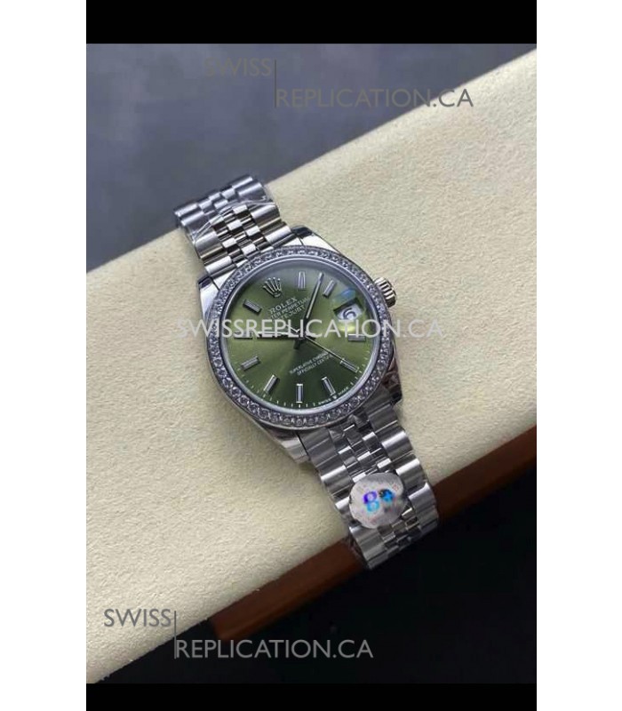 Rolex Super Clone Datejust 31MM Green Dial Steel Case Super Clone Watch 