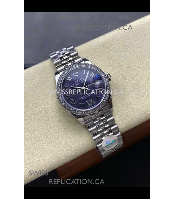 Rolex Super Clone Datejust 31MM Purple Dial Steel Case Super Clone Watch 