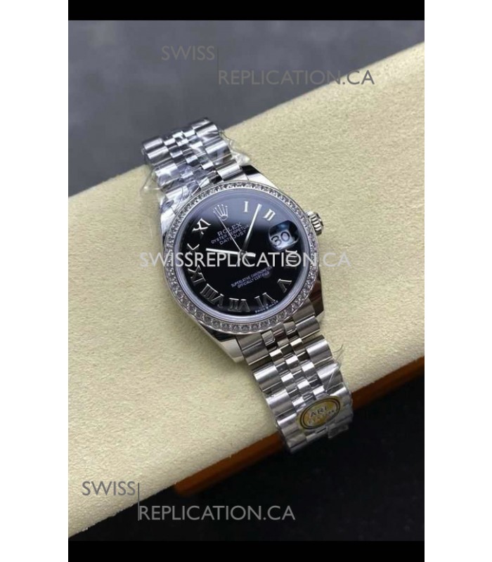 Rolex Super Clone Datejust 31MM Black Roman Dial Jubilee Super Clone Watch