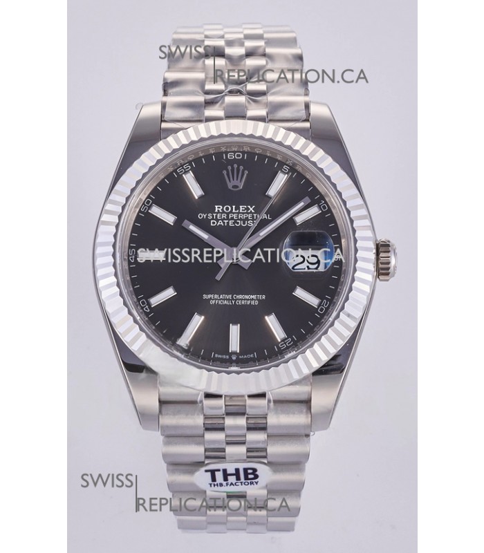 Datejust Super Clone 126334 Grey Dial 41MM FREE SPRUNG MVMNT 3235 Watch 