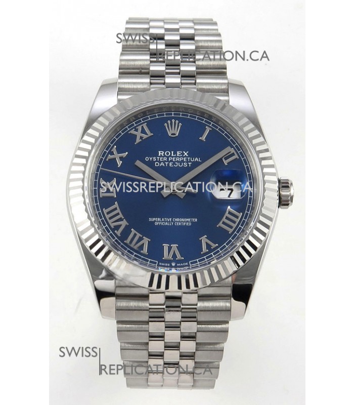 Datejust Super Clone 126334 Blue Roman Dial 41MM FREE SPRUNG MVMNT 3235 Watch 