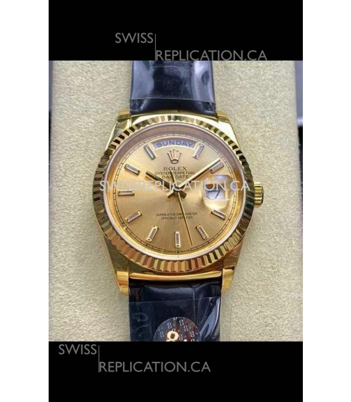 Rolex Day Date 128238 Yellow Gold in Gold Crystal Dial Super Clone Watch 