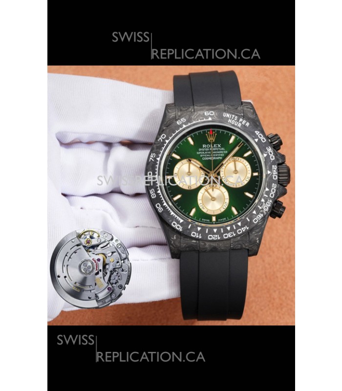 Rolex Daytona Forged Cabon Casing Green Dial Super Clone Watch 