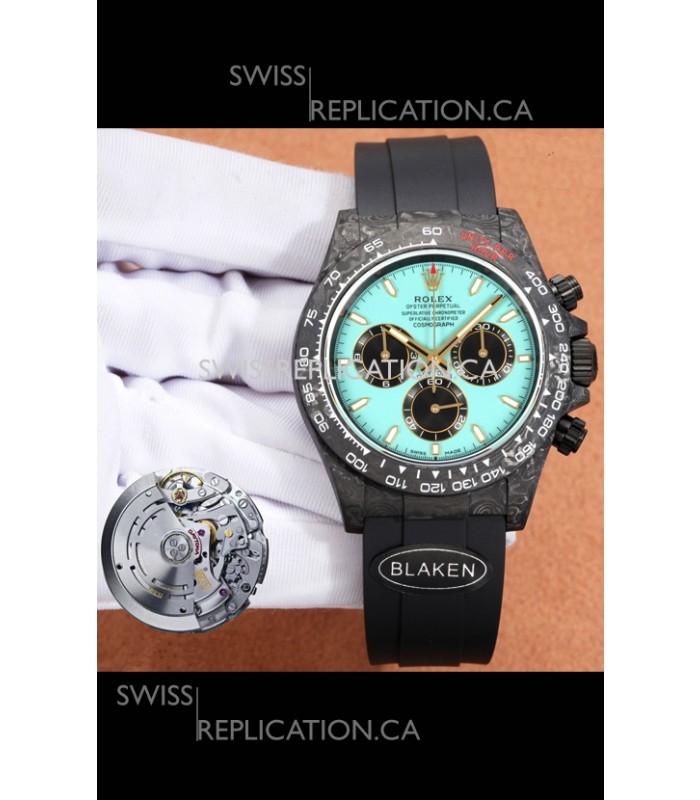 Rolex Daytona Forged Cabon Casing Tiffany Blue Dial Super Clone Watch 