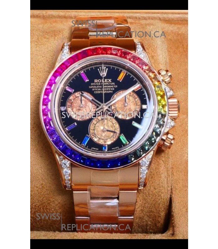 Rolex Daytona 116568 Rose Gold Black Dial Super Clone Watch 