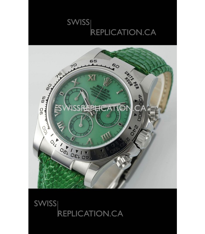 Rolex Daytona 116519 Stainless Steel Green Pearl Leather Strap Super Clone Watch