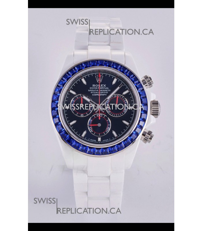 Rolex Daytona AET White Ceramic Dark Blue Dial 4130 Movment Super Clone Watch 
