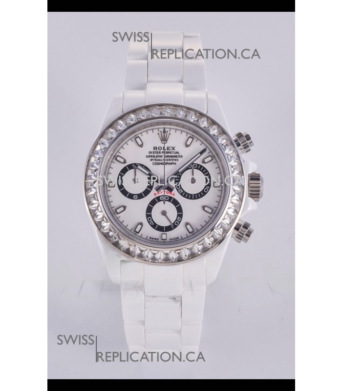 Rolex Daytona AET White Ceramic White Dial 4130 Movment Super Clone Watch 