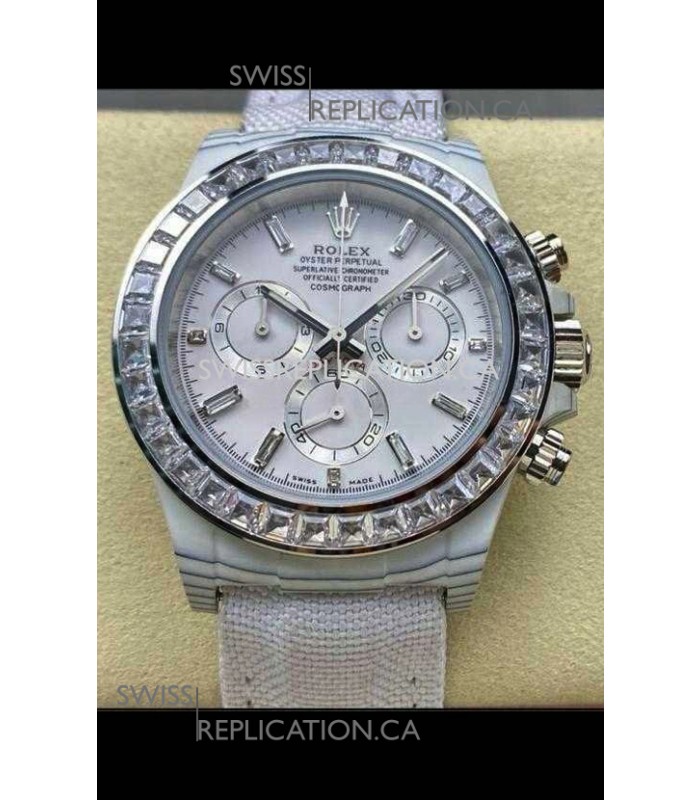 Rolex Daytona TPT Casing White Dial Nylon Strap Super Clone Watch 