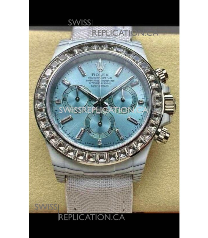 Rolex Daytona TPT Casing Ice Blue Dial Nylon Strap Super Clone Watch 