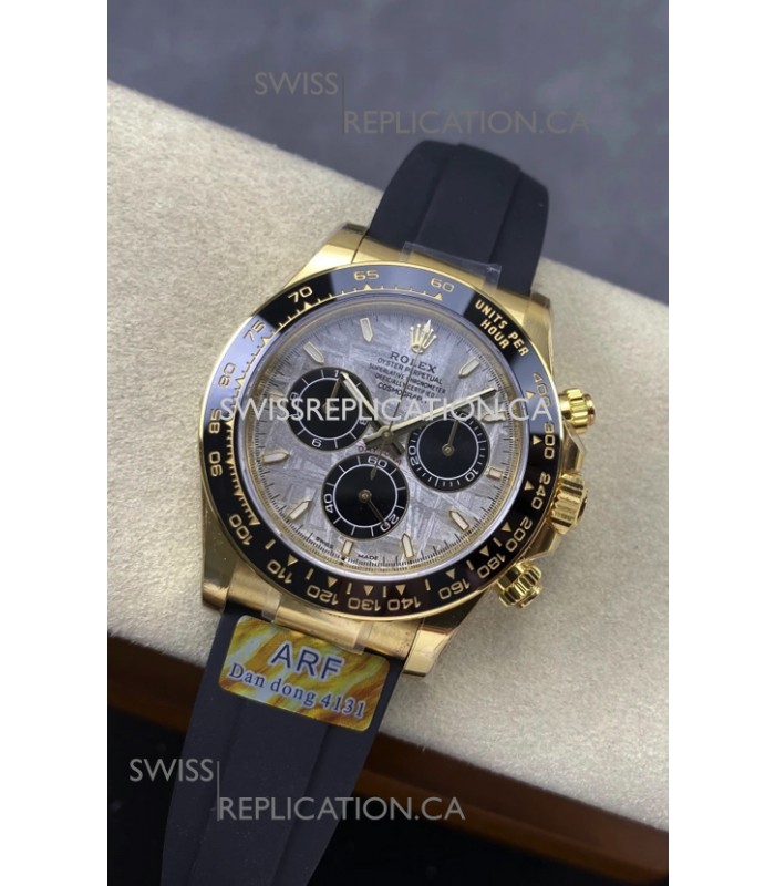 Rolex Daytona 126518 Yellow Gold Meteorite Dial FREE SPRUNG MVMNT Super Clone Watch 