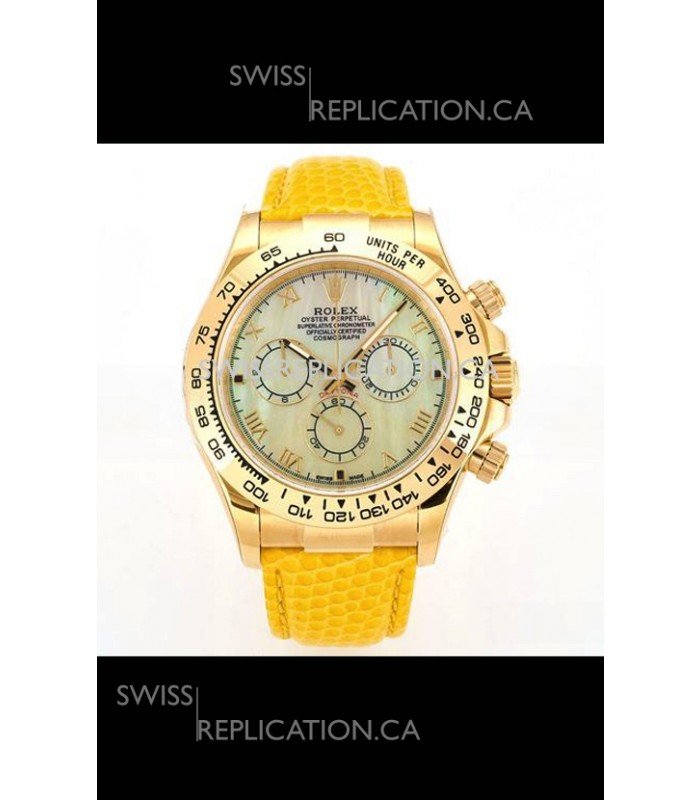 Rolex Daytona 116568 Yellow Gold 4801 Movement Yellow Dial Super Clone Watch 