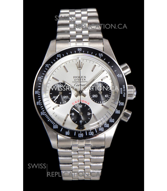 Rolex Daytona Paul Newman 37MM Cartier Edition Steel Dial Manual Wind Super Clone Watch 