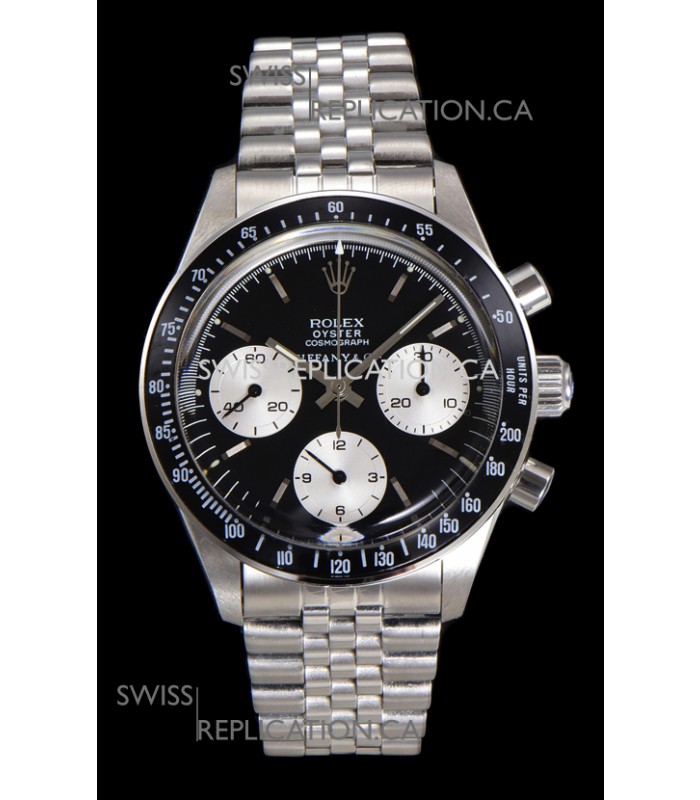 Rolex Daytona Paul Newman 37MM Tiffany & Co Black Dial Manual Wind Super Clone Watch 