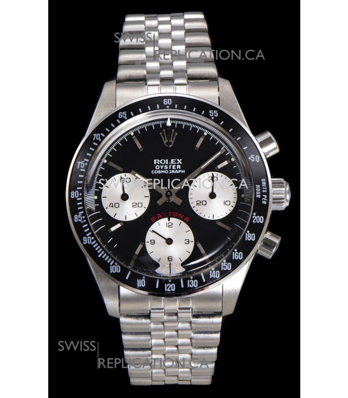 Rolex Daytona Paul Newman 37MM Black Dial Manual Wind Super Clone Watch 