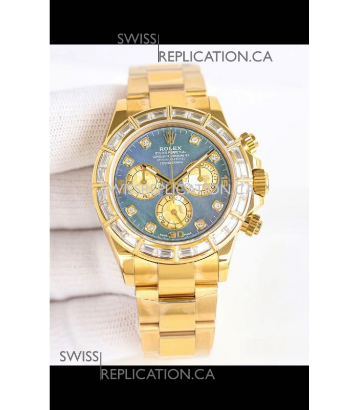 Rolex Daytona 116519 Yellow Gold Pearl Dial Super Clone Watch 