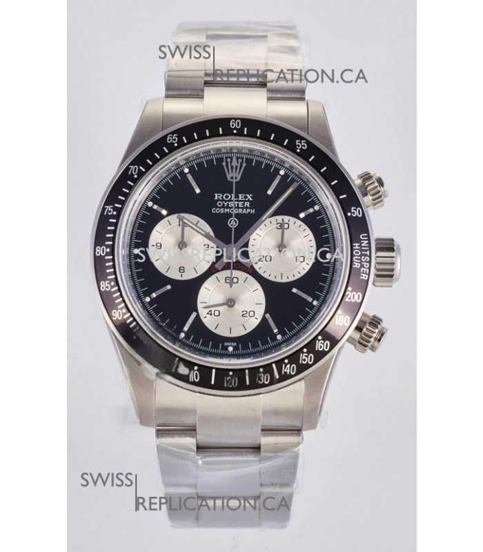 Rolex Daytona Paul Newman Black Dial Custom Modded 4130 Mvnt Swiss Replica