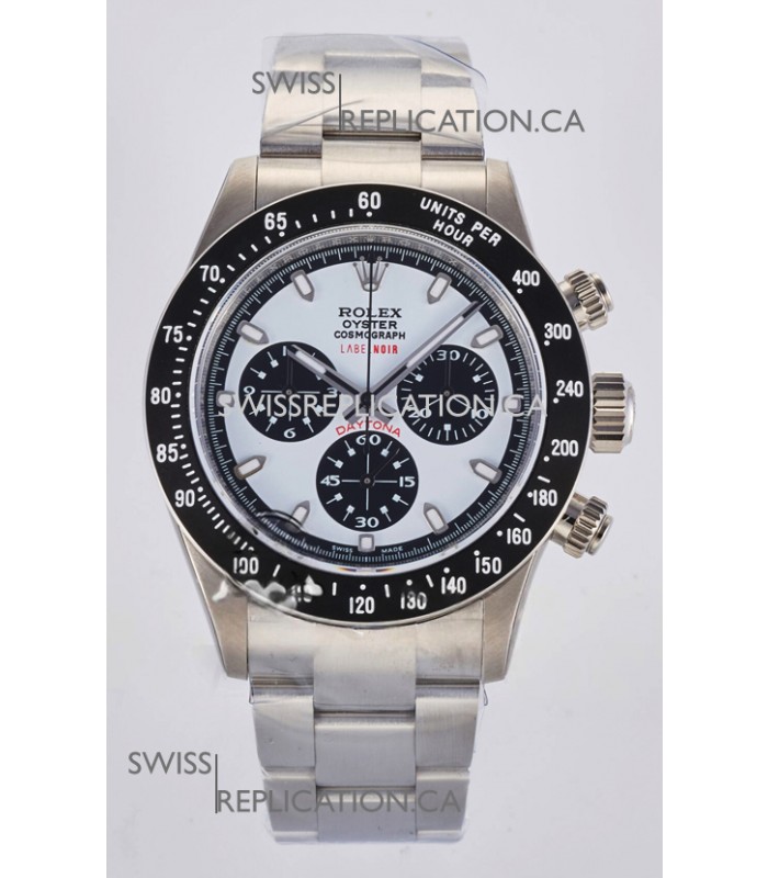 Rolex Daytona Paul Newman Label Noir Blue Dial Custom Modded 4130 Mvnt Swiss Replica