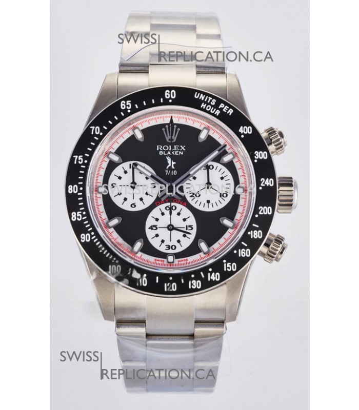 Rolex Daytona Paul Newman Black Dial Custom Modded 4130 Mvnt Swiss Replica