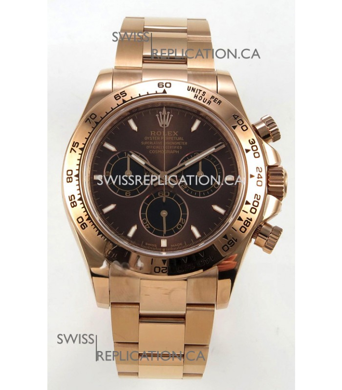 Rolex Daytona 126505 Rose Gold Brown Dial FREE SPRUNG MVMT Super Clone Watch 