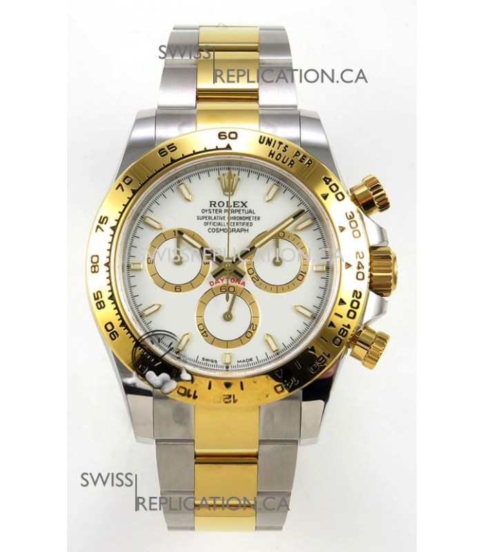Rolex Daytona 126503 Two Tone White Dial FREE SPRUNG MVMT Super Clone Watch 