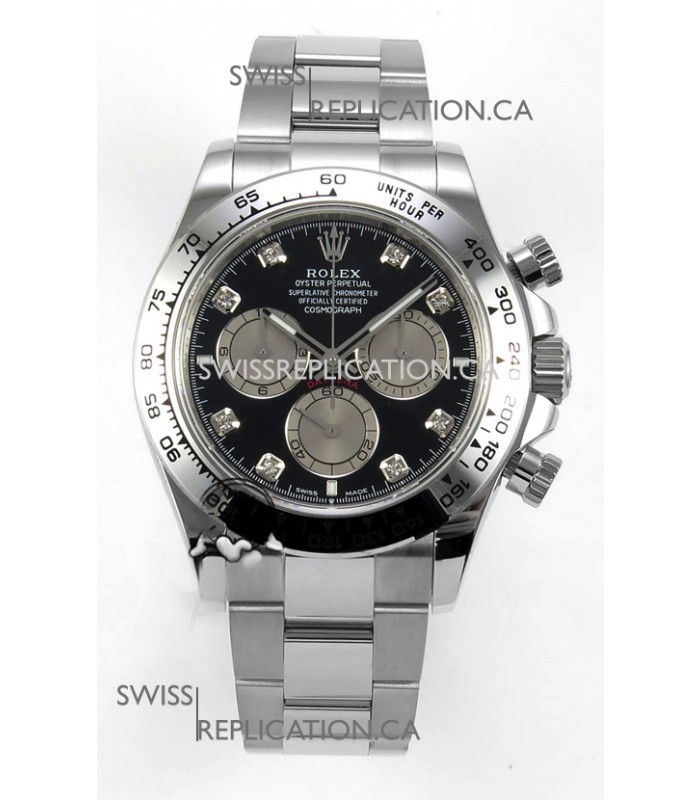 Rolex Daytona 126509 Black Dial Diamonds Markers FREE SPRUNG MVMT Super Clone Watch 