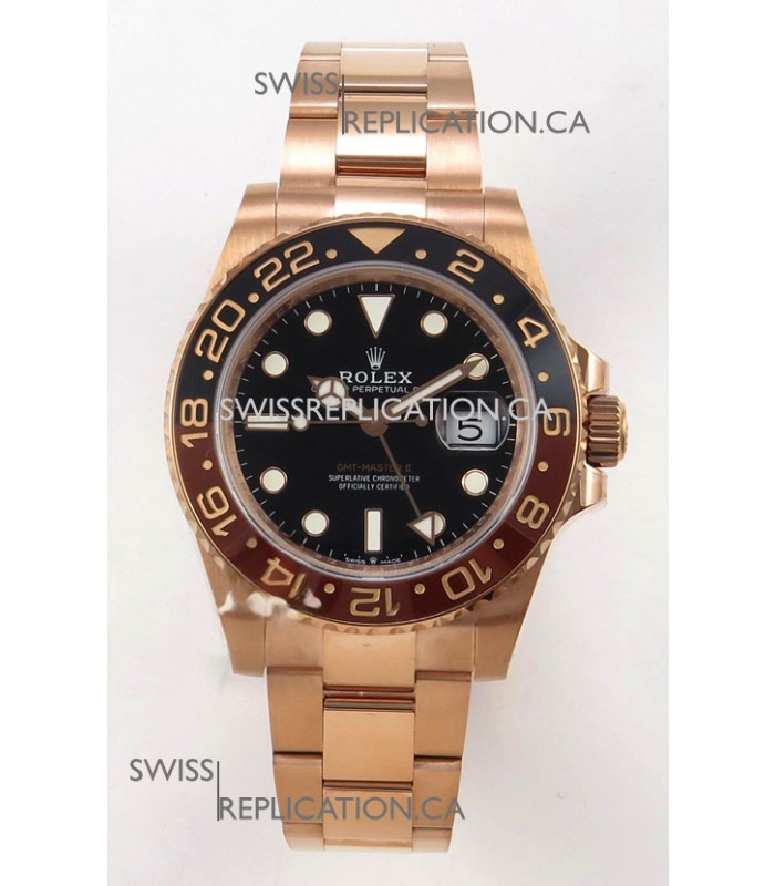 GMT Masters 126715CHNR Rose Gold Cal.3285 FREE SPRUNG MVMNT Super Clone 