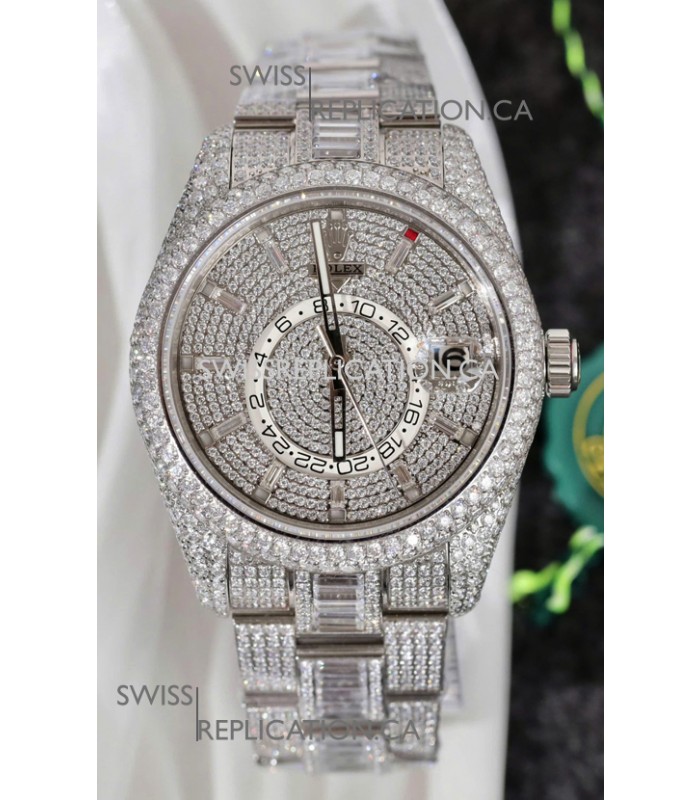 Rolex Sky-Dweller REF #m336934 moissanite Iced Out Swiss Replica Watch 