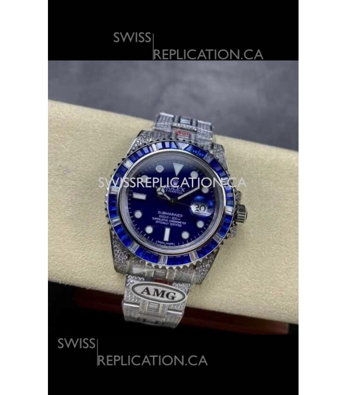 Rolex Submariner 116610 Iced Out Edition 20 Blue Dial Swiss Replica Watch 