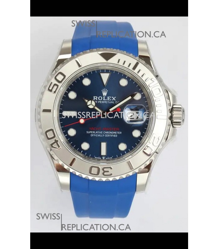 Rolex Yachtmaster 40mm Blue Dial Rubber Strap Super Clone Watch 