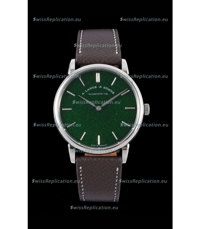 A.Lange & Sohne Saxonia Thin Swiss Replica Watch Steel Case Green Dial