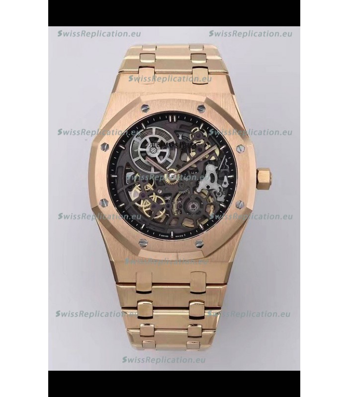 Audemars Piguet Super Clone Royal Oak Jumbo Extra-Thin Rose Gold Casing Watch 