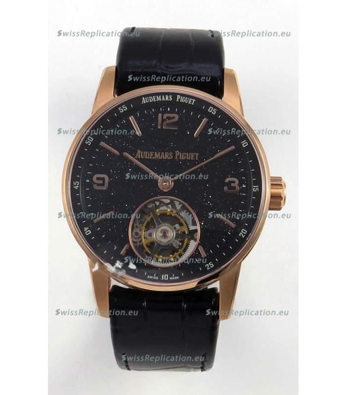 Audemars Piguet CODE 11.59 29396 Rose Gold Black Aventurine Enamel Super Clone Watch 
