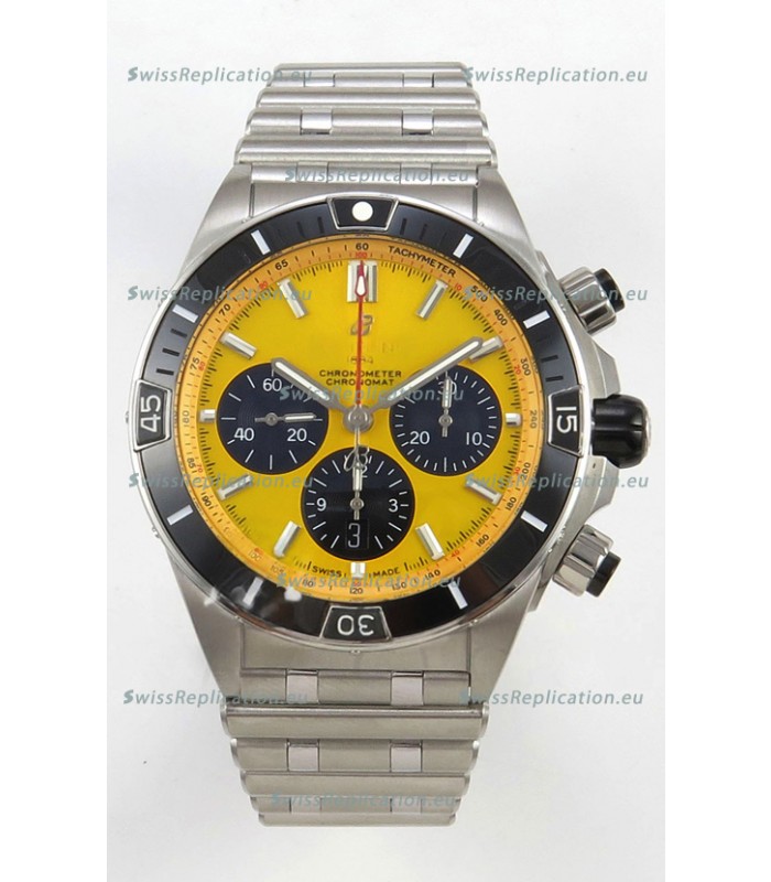 Breitling Chronomat Super Clone B01 42 Edition Swiss 904L Steel Watch Yellow Dial 