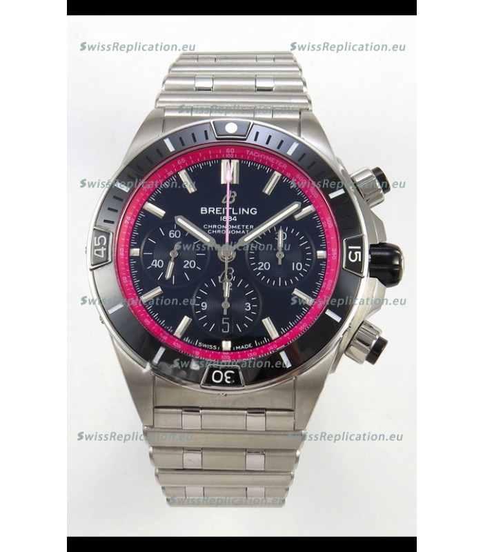 Breitling Chronomat Super Clone B01 42 Edition Swiss 904L Steel Watch Black/Red Dial 