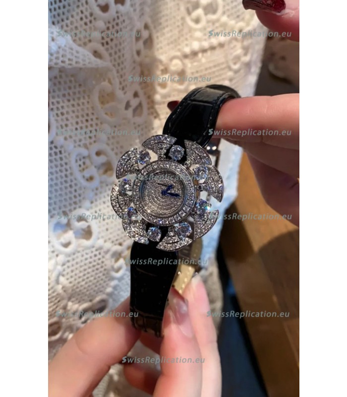 Bvlgari Divas's Dream Edition Watch in Steel Casing - Diamonds Paved Dial Swiss Replica