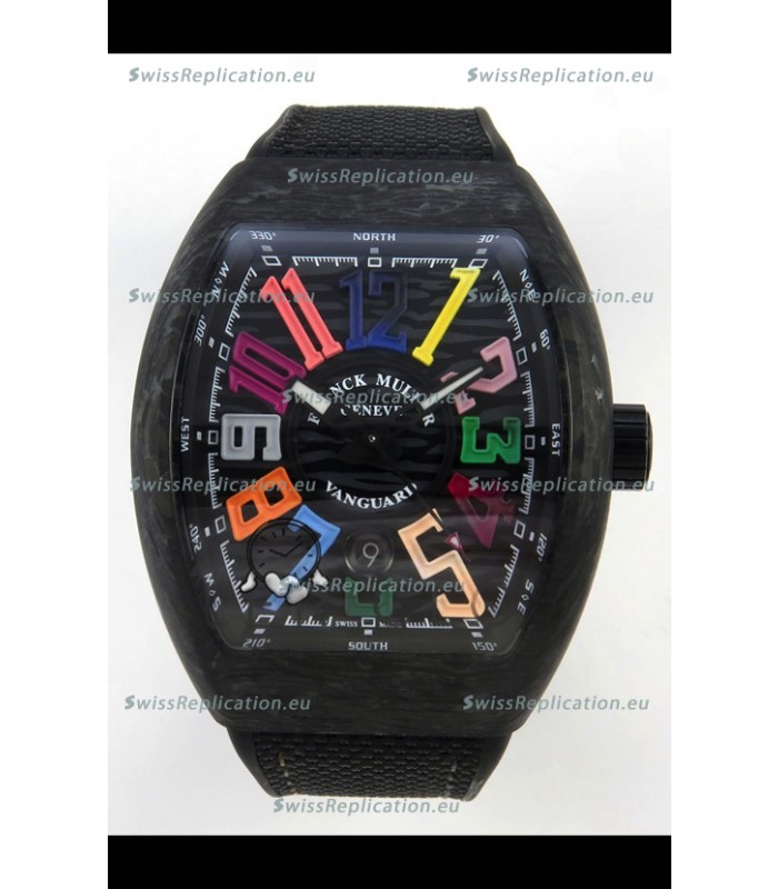 Franck Muller Super Clone Vanguard V45 Racing Carbon Watch in Nylon Strap