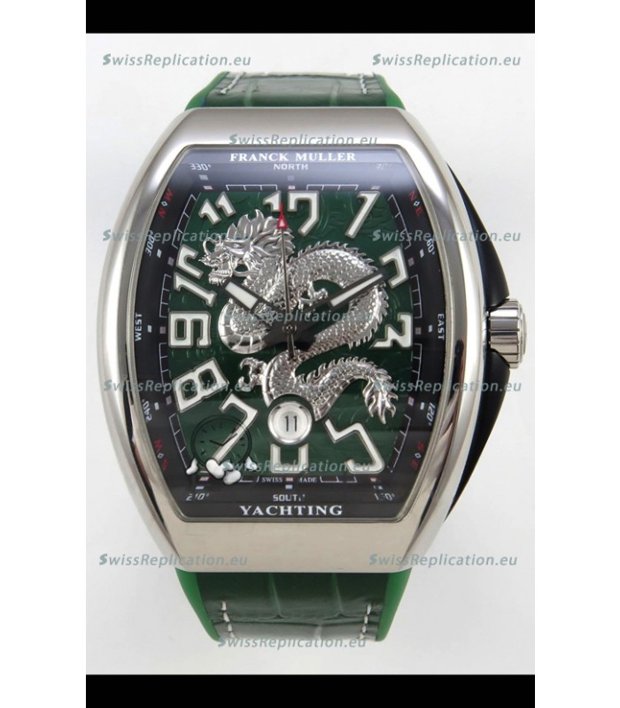 Franck Muller Vanguard Super Clone Yachting Dragon V45 Green Dial Stainless Steel Case Watch 