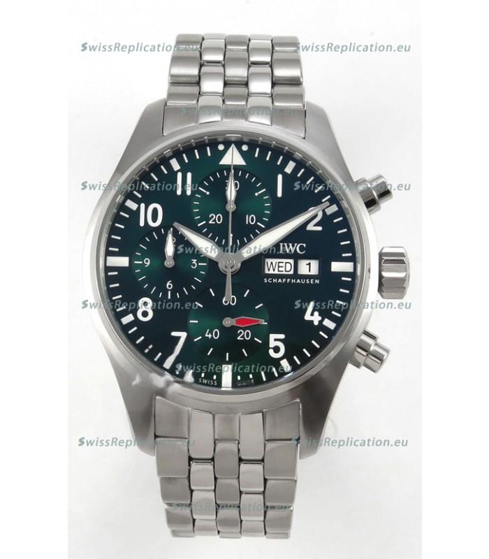 IWC Super Clone Pilot Chronograph Edition Green Dial Swiss Replica Watch 