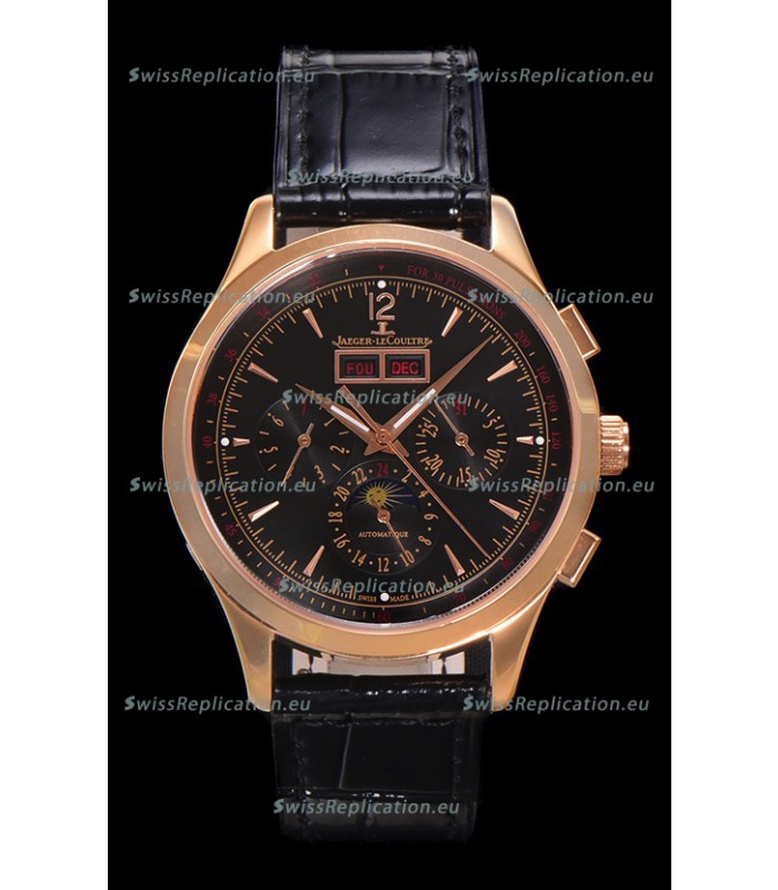 Jaeger LeCoultre Master Control Chronograph Calendar Rose Gold Swiss Replica Watch 