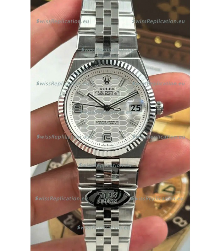 Rolex Land-Dweller 127234 Steel Honeycomb 36MM Swiss Replica Watch 