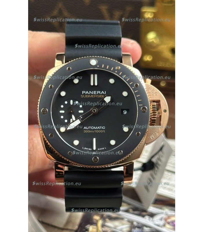 Panerai Super Clone Submersible PAM974 Rose Gold Watch 42MM