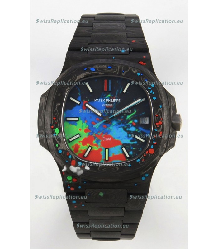 Patek Philippe Nautilus 5711 DiW Motley Carbon Dial 1:1 Mirror Swiss Replica Watch
